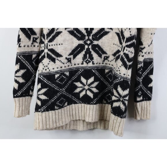Vtg Y2K American Eagle Womens Medium Babydoll Snowflake Wool Alpaca Knit Sweater - Picture 11 of 11